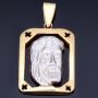 filigraner Jesus - Anhänger in bicolor 14K 585 Weiß- und Gelbgold