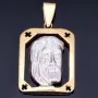 filigraner Jesus - Anhänger in bicolor 14K 585 Weiß- und Gelbgold
