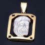 filigraner Jesus - Anhänger in bicolor 14K 585 Weiß- und Gelbgold