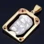 filigraner Jesus - Anhänger in bicolor 14K 585 Weiß- und Gelbgold