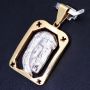 filigraner Jesus - Anhänger in bicolor 14K 585 Weiß- und Gelbgold