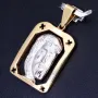 filigraner Jesus - Anhänger in bicolor 14K 585 Weiß- und Gelbgold