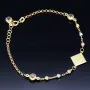 stilvolles Tricolor Armband aus hochwertigem 585 14K Gold in (ca. bis 18,5 cm Länge, verstellbar)