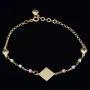 stilvolles Tricolor Armband aus hochwertigem 585 14K Gold in (ca. bis 18,5 cm Länge, verstellbar)