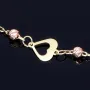 Verspieltes Tricolor Herz - Armband aus 585 14K Gold in (ca. 17 - 19,5 cm Länge verstellbar)