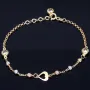 Verspieltes Tricolor Herz - Armband aus 585 14K Gold in (ca. 17 - 19,5 cm Länge verstellbar)