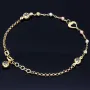 Verspieltes Tricolor Herz - Armband aus 585 14K Gold in (ca. 17 - 19,5 cm Länge verstellbar)