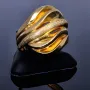 Glänzender Ring für Damen mit modernem, stilvollen Design in 14K 585er Gold Ringgröße ca. 56