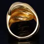 Glänzender Ring für Damen mit modernem, stilvollen Design in 14K 585er Gold Ringgröße ca. 56