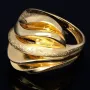 Glänzender Ring für Damen mit modernem, stilvollen Design in 14K 585er Gold Ringgröße ca. 56
