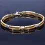 edles Armband in modernem Design aus 14K 585er Bicolor Gelb- und Weißgold (ca. 20,5 cm Länge)