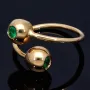 Außergewöhnlicher Designer Ring mit 2 runden, kolumbianischen Smaragden von insgesamt ca. 0,3ct. (RG ca. 53-55)
