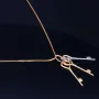 Exquisites Schmuckset - 585 Roségold - Halskette und einem Tricolor - Anhänger in 14K / 585 Gelb-, Rosé und Weißgold mit 3 Schlüsseln in Herzform
