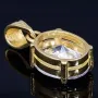 Funkelnder Anhänger in 585er 14K Gelbgold, besetzt mit einem wunderschönen, großen Zirkoniastein