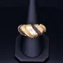 Glänzender Damenring aus 585 Gold (14K) in modernem Design in RG 57 mit wunderschönen, bunten Zirkoniasteinen besetzt