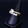 Ring für Damen in 14K / 585 Gold besetzt mit strahlenden Zirkonia - Steinen (ca. 58 RG)