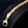 Massives Königsarmband aus Gold (585 / 14k Gold) , ca. 4 mm Breite, ca. 22cm lang - mit FBM Stempel
