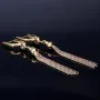 Wunderschöne hängende Ohrringe mit Zirkoniabesatz aus Tricolor 585er (14K) Gold