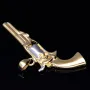 Goldener Colt (Revolver) Anhänger aus 585 / 14K Bicolor Weiß-/ und Gelbgold