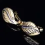 Zauberhafte Bicolor Ohrringe in Form von Blättern 14K / 585er (14K) Gelbgold und Weißgold