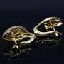 Zauberhafte Bicolor Ohrringe in Form von Blättern 14K / 585er (14K) Gelbgold und Weißgold