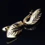 Zauberhafte Bicolor Ohrringe in Form von Blättern 14K / 585er (14K) Gelbgold und Weißgold