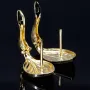 Zauberhafte Bicolor Ohrringe in Form von Blättern 14K / 585er (14K) Gelbgold und Weißgold