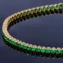 Glänzendes Tennisarmband mit leuchtenden, hellgrünen Zirkoniasteinen aus hochwertigem 585 14K Gold in (ca. 16 cm Länge)