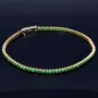 Glänzendes Tennisarmband mit leuchtenden, hellgrünen Zirkoniasteinen aus hochwertigem 585 14K Gold in (ca. 16 cm Länge)