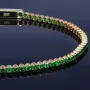 Glänzendes Tennisarmband mit leuchtenden, hellgrünen Zirkoniasteinen aus hochwertigem 585 14K Gold in (ca. 16 cm Länge)
