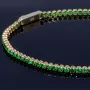 Glänzendes Tennisarmband mit leuchtenden, hellgrünen Zirkoniasteinen aus hochwertigem 585 14K Gold in (ca. 16 cm Länge)