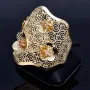 Filigraner Ring für Damen in 585 / 14K Gold mit glänzenden Blumen in Ringgröße ca. 57 - 58