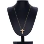 Edles Schmuckset bestehend aus einer Halskette und einem Kreuz in hochwertigem 14K / 585 Gelbgold mit Zirkonia verziert