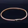 Bezauberndes Tennisarmband mit leuchtenden, rosa Zirkoniasteinen aus hochwertigem 585 14K Gold in (ca. 20 cm Länge)