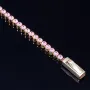 Bezauberndes Tennisarmband mit leuchtenden, rosa Zirkoniasteinen aus hochwertigem 585 14K Gold in (ca. 20 cm Länge)