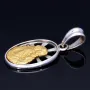 Glänzender Maria und Jesus - Anhänger in hochwertigem Bicolor 18K 750 Weiß- und Gelbgold