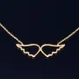 Bezaubernde Goldkette mit Engelsflügel - Anhänger in edlem 14K / 585 Gelbgold