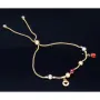 Verspieltes, längenverstellbares Marienkäfer - Zugarmband aus 585 14K Gold mit Zirkonia und Goldperlen