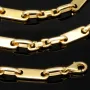 sehr schlanke Plättchenkette, Steigbügelkette aus 585er (14k) Gold - 64 cm Länge, 4 mm breit