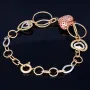Funkelndes Tricolor Herz - Armband aus Tricolor 585 14K Gelb- , Weiß- und Roségold