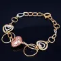 Funkelndes Tricolor Herz - Armband aus Tricolor 585 14K Gelb- , Weiß- und Roségold