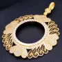 Imposanter und außergewöhnlicher Anhänger (Münzfassung) für Goldmünzen (Altin, Lira, Atatürk, Dukat) in 14k / 585 Gold mit filgranen Verzierungen, besetzt mit vielen kleinen Zirkoniasteinen