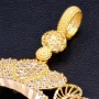 Imposanter und außergewöhnlicher Anhänger (Münzfassung) für Goldmünzen (Altin, Lira, Atatürk, Dukat) in 14k / 585 Gold mit filgranen Verzierungen, besetzt mit vielen kleinen Zirkoniasteinen