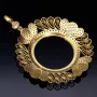 Imposanter und außergewöhnlicher Anhänger (Münzfassung) für Goldmünzen (Altin, Lira, Atatürk, Dukat) in 14k / 585 Gold mit filgranen Verzierungen, besetzt mit vielen kleinen Zirkoniasteinen