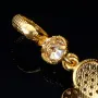 Imposanter und außergewöhnlicher Anhänger (Münzfassung) für Goldmünzen (Altin, Lira, Atatürk, Dukat) in 14k / 585 Gold mit filgranen Verzierungen, besetzt mit vielen kleinen Zirkoniasteinen