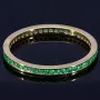 Funkelnder Zirkoniaring 585 14 Karat - Ring in Gelbgold mit strahlenden, grünen Zirkonia bestückt Ringgröße ca. 50-51