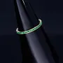 Funkelnder Zirkoniaring 585 14 Karat - Ring in Gelbgold mit strahlenden, grünen Zirkonia bestückt Ringgröße ca. 50-51