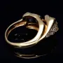 Außergewöhnlicher Panther - Damenring in 585 14 Karat Gelbgold mit Zirkoniabesatz. RG ca. 56
