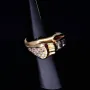 Außergewöhnlicher Panther - Damenring in 585 14 Karat Gelbgold mit Zirkoniabesatz. RG ca. 56