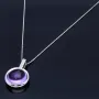 Bezauberndes Weißgold - Set bestehend aus einem in Weißgold 14K / 585 eingefassten Amethyst - Brillant - Anhänger und einer Weißgoldkette 8K / 333er Gold (ca. 45cm)